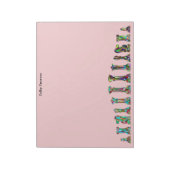 Spielerinnen Rainbow Color Schachfiguren Set Rosa Notizblock (Rotiert)