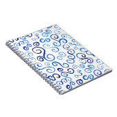 Spielerisch blaue handbemalte Kurven Notizblock (Rechte Seite)