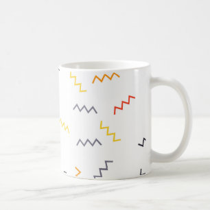 Spielerisch, bunt, trendy, moderne Memphis-Zickzac Kaffeetasse
