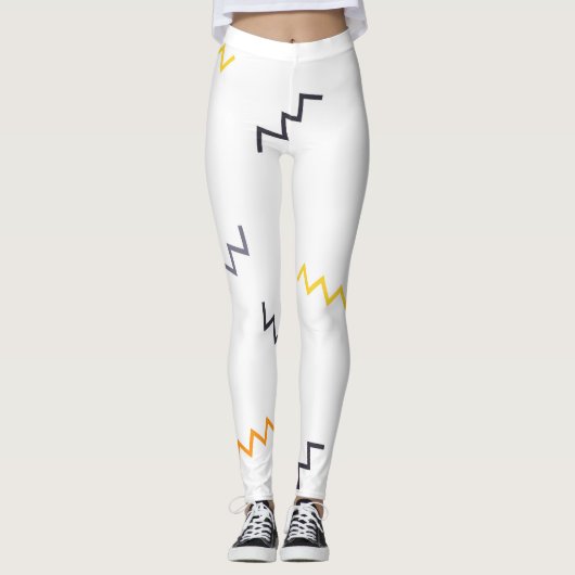 Spielerisch, farbenfroh, trendig, modern gezackt leggings (Vorderseite)