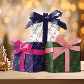 Spielerisch farbenfrohe Trio Pack of Geschenkpapier Set