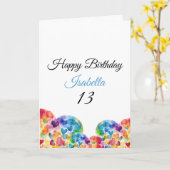 Spielerisch farbenfrohe Wasserfarbenherzen 13. Geb Karte (Gelbe Blume)