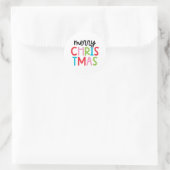Spielerisch frohe Weihnachtskleber Runder Aufkleber (Tasche)
