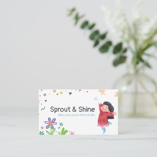 Spielerisch fröhliche Blume Pastel Visitenkarte (Stehend Vorderseite)