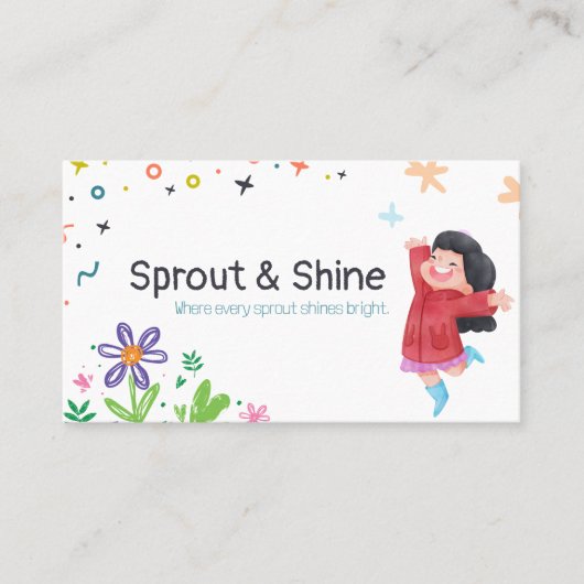 Spielerisch fröhliche Blume Pastel Visitenkarte (Vorderseite)