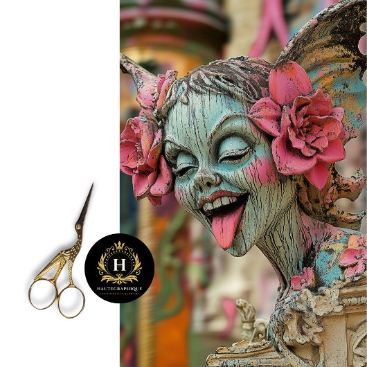 spielerisch Gothic Gargoyle floral Crown Decoupage Seidenpapier