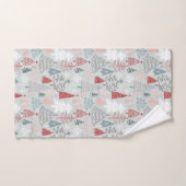 Spielerisch handGezeichnet Weihnachtsbäume Rot Wei Badhandtuch Set (Handtuch)