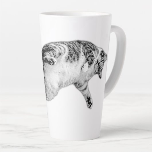 Spielerisch in Schwarz und Weiß Gedreht Milchtasse (Rechte Ecke)