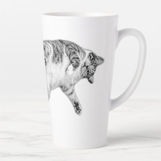 Spielerisch in Schwarz und Weiß Gedreht Milchtasse (Rechts)