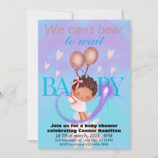 spielerisch kinderähnliche Babyspielerin Einladung (Vorderseite)