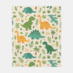 Spielerisch prähistorisches Dinosaurier Muster frö Fleecedecke
