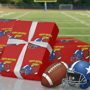 Spielerisch Red American Football Sport Happy Gebu Geschenkpapier