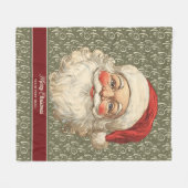 Spielerisch Retro Santa Claus Holiday Throw Blanke Fleecedecke (Vorderseite (Horizontal))