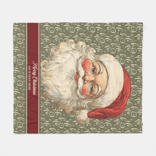 Spielerisch Retro Santa Claus Holiday Throw Blanke Fleecedecke (Vorderseite (Horizontal))