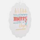 Spielerisch Retro Scribbles Frohe Weihnachts-Keepa Ornament Karte (Rechts)