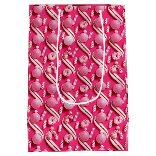 Spielerisch rosa Gummibälle und Minzbonbons Mittlere Geschenktüte (Rückseite)