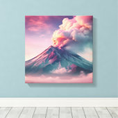 Spielerisch rosa Vulkanausbruch Leinwanddruck (Insitu (Holzboden))