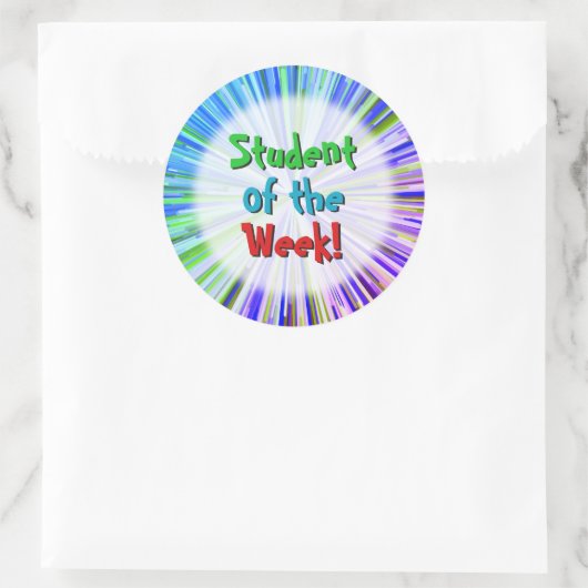 Spielerisch "Student der Woche"! Aufkleber (Tasche)