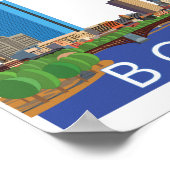 Spielerisch und einzigartig Illustration Boston Sk Poster (Ecke)