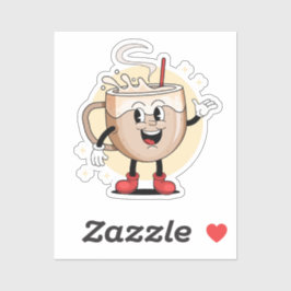 Spielerisch und liebenswert Kaffee Aufkleber