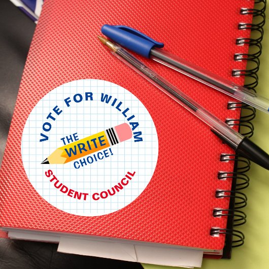 Spielerische Abstimmung für den Klassenvorsitzende Runder Aufkleber