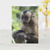 Spielerische Affe-Gruß-Karte Karte (Gelbe Blume)