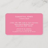 Spielerische Alphabet-Ersatzlehrer-Visitenkarte Visitenkarte (Rückseite)