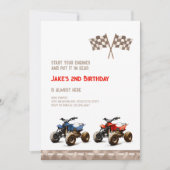 Spielerische ATV Bikes Einladung zum Geburtstag (Vorderseite)