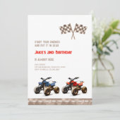 Spielerische ATV Bikes Einladung zum Geburtstag (Stehend Vorderseite)
