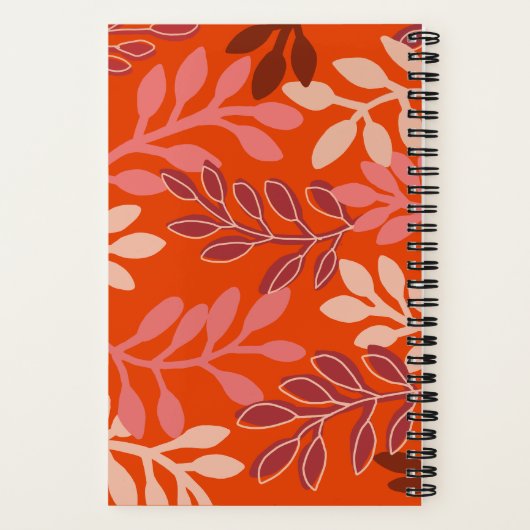 Spielerische blumengeschmückte Blätter Notizblock (Rückseite)