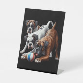 Spielerische Boxer Hunde und Ball: Spaß in jedem H Sockelschild (Vorderseite)