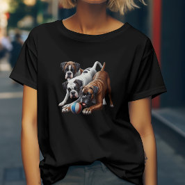 Spielerische Boxer Hunde und Ball: Spaß in jedem H T-Shirt