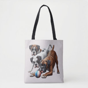 Spielerische Boxer Hunde und Ball: Spaß in jedem H Tasche