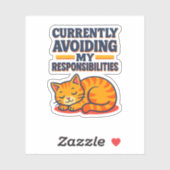 Spielerische Cartoon Cat Vermeiden von Verantwortl Aufkleber (Blatt)