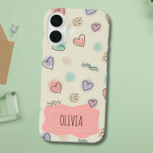 Spielerische Doodles von Herz, Punkten und gewellt