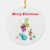 Spielerische Fairy auf farbigen Balls mit Happy Bu Keramik Ornament (Vorne)