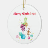 Spielerische Fairy auf farbigen Balls mit Happy Bu Keramik Ornament (Links)