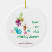 Spielerische Fairy auf farbigen Balls mit Happy Bu Keramik Ornament (Hinten)