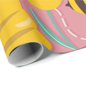 Spielerische Honigbiene und Hive Pattern Geschenkpapier (Rolleneckpunkt)