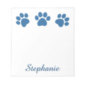 Spielerische Hundepapierdrucke für Hund Lover BLUE Notizblock (Vorderseite)