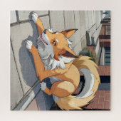 Spielerische Hundestraßenlandschaft Puzzle (Horizontal)