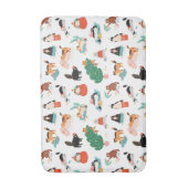 Spielerische Katzen und Weihnachtsbaummuster Badematte (Vorderseite Vertikal)