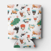 Spielerische Katzen und Weihnachtsbaummuster Dosenkühler (Rückseite)