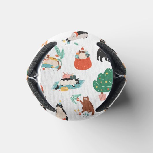 Spielerische Katzen und Weihnachtsbaummuster Dosenkühler (Unterseite)