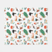 Spielerische Katzen und Weihnachtsbaummuster Fleecedecke (Vorderseite (Horizontal))