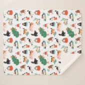 Spielerische Katzen und Weihnachtsbaummuster Sherpadecke (Vorderseite (Horizontal))
