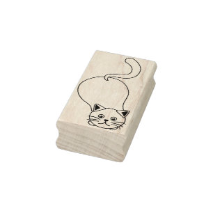 spielerische Katzenkunst-Briefmarke Gummistempel