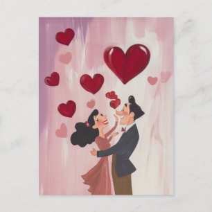 Spielerische Liebe in der Luft Postkarte