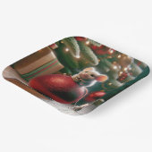 Spielerische Maus auf Red Christmas Ornament Pappteller (Gewinkelt)