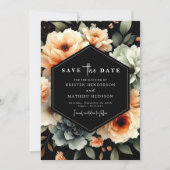 Spielerische Minimal Peach Hochzeit Save The Date (Vorderseite)
